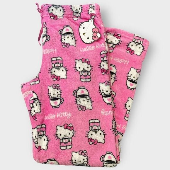 Hello Kitty Sanrio “Coffee” Fuzzy Soft Touch Pajama Pants Womens size XL New - Picture 7 of 10